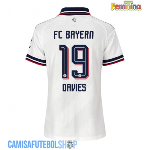 Camisa de time de futebol Bayern Munich Alphonso Davies #19 Replicas 2º Equipamento Feminina 2026-27 Manga Curta